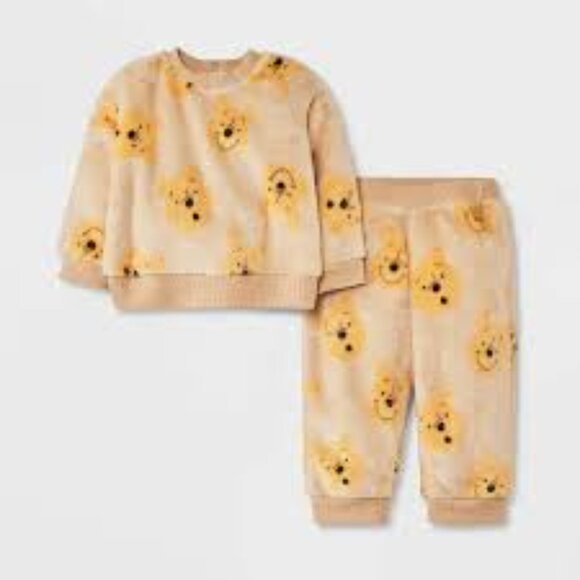 Disney Baby Winnie the Pooh Yellow Fleece Outfit - Picture 1 of 4